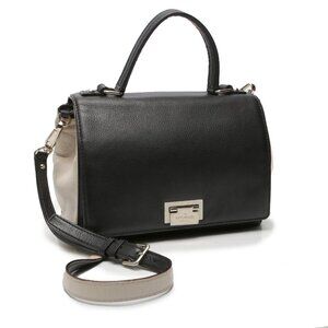 Kate Spade Laurel Magnolia Park Leather Shoulder Bag Black Cream Purse Satchel
